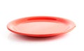 empty red plate isolated on a white Royalty Free Stock Photo
