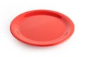 empty red plate isolated on a white Royalty Free Stock Photo