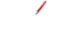 Empty red propelling pencil isolated on white background