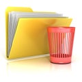 Empty red recycle bin folder icon Royalty Free Stock Photo