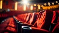 Empty red seats in the cinema hall