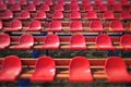 Empty red seats at sport stadium object background hd Royalty Free Stock Photo