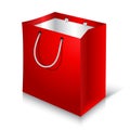 Empty Red Shopping Bag on white background Royalty Free Stock Photo