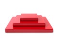 Empty red square podium 3d illustration