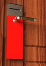 Empty Red tag on door handle