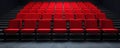 Empty Red Theater Seats in a Modern Auditorium Setting Royalty Free Stock Photo