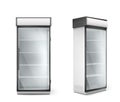 Empty refrigerator with transparent glass door