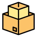 Empty relocation box icon vector flat