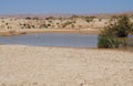 Almost empty reservoir for water in south Israel Royalty Free Stock Photo