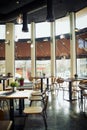Empty restaurant cafe, diner or coffee shop for retail services, hospitality industry or sales service. Interior design