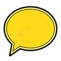 Empty retro yellow comic style speech bubble isolated on white background Royalty Free Stock Photo