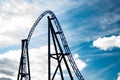 Empty ride roller coaster in amusement park Royalty Free Stock Photo
