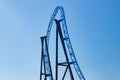 Empty ride roller coaster on sky background in amusement park Royalty Free Stock Photo