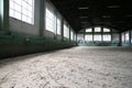 Empty riding arena is suitable for dressage horses