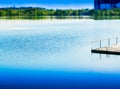 Empty river quay city scape background