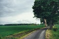 empty road amidst field against sky