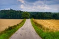 empty road amidst field against sky