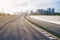 Empty road background in the modern city Royalty Free Stock Photo