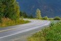 An empty road with a bend curve in Haines, Alaska Royalty Free Stock Photo