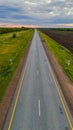An empty road from a bird\'s eye view Royalty Free Stock Photo
