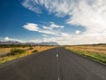 Empty road with a blue cloudy sky, Iceland Royalty Free Stock Photo