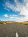 Empty road with a blue cloudy sky, Iceland Royalty Free Stock Photo