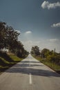 Empty road with clouds in the sky Royalty Free Stock Photo