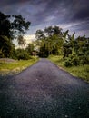 Empty road on country side after rain