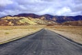 Empty road through Death Valley National Park, California Royalty Free Stock Photo