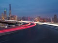 Empty road floor with bird-eye view at Shanghai bund Skyline Royalty Free Stock Photo