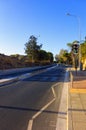 Empty road with green traffic light Royalty Free Stock Photo