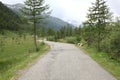 An empty road on Italian Alps Royalty Free Stock Photo