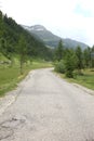 An empty road on Italian Alps Royalty Free Stock Photo
