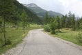An empty road on Italian Alps Royalty Free Stock Photo