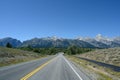 Road towards Grand Tetons Wyoming Royalty Free Stock Photo