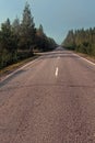 Empty Road On A Misty Morning