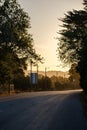 Empty road during the morning dusk Royalty Free Stock Photo