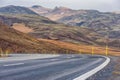 Empty Road and Moutain in Iceland. Royalty Free Stock Photo