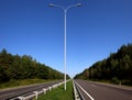 Empty road and the row of luminaires