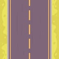 Empty road semi flat vector illustration top view Royalty Free Stock Photo