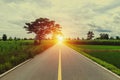 Empty road with sunset Royalty Free Stock Photo