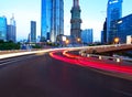 Empty road surface with shanghai lujiazui city buildings Royalty Free Stock Photo