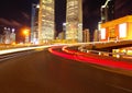 Empty road surface with shanghai lujiazui city buildings Royalty Free Stock Photo