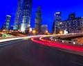 Empty road surface with shanghai lujiazui city buildings Royalty Free Stock Photo