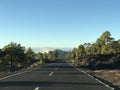 Empty road at Teide National Park Royalty Free Stock Photo