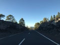 Empty road at Teide National Park Royalty Free Stock Photo