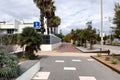 Empty road in the town of Carcavelos, Portugal Royalty Free Stock Photo