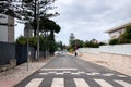 Empty road in the town of Carcavelos, Portugal Royalty Free Stock Photo
