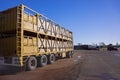 Empty road train trailer waiting for cattle