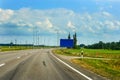 Empty road of Via Baltica E67 and beautiful clouds Royalty Free Stock Photo